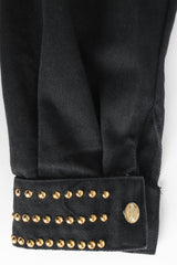 Vintage BeBe Studded Rhinestone Crop Denim Jacket studded cuff @ Recess LA