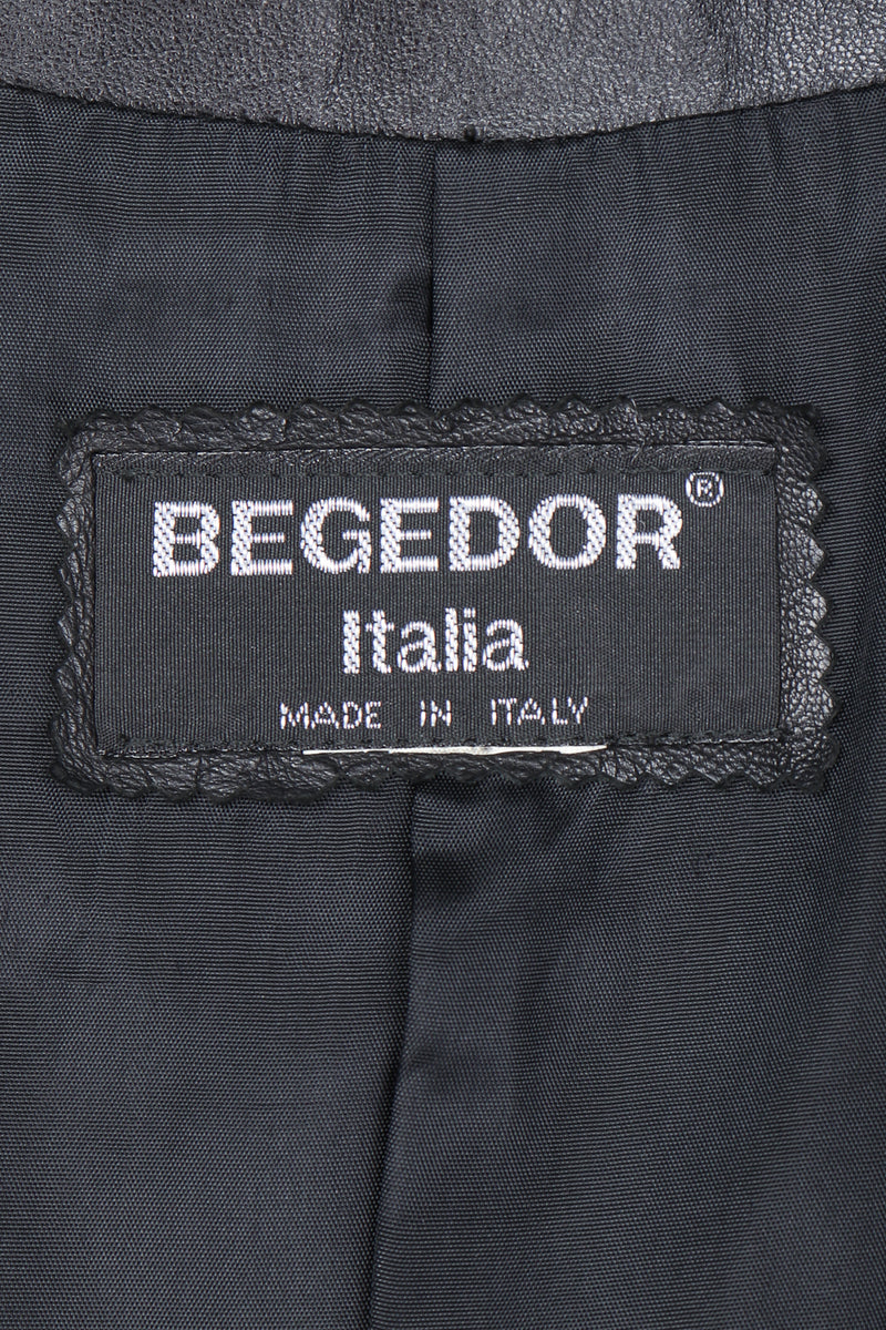 Recess Designer Consignment Vintage Begedor Dome Studded Dolman Leather Jacket Los Angeles Resale