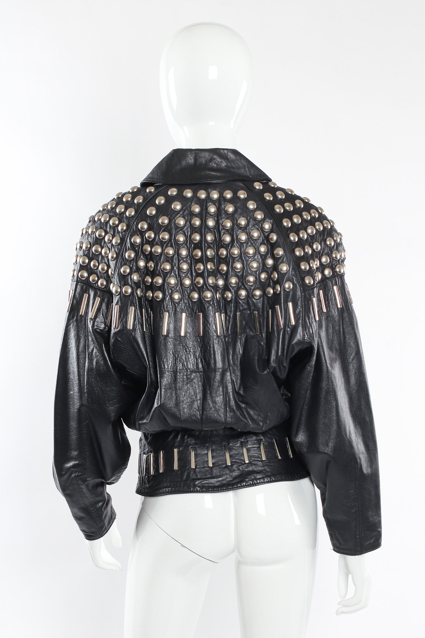 Vintage Begedor Studded Leather Jacket mannequin back @ Recess LA