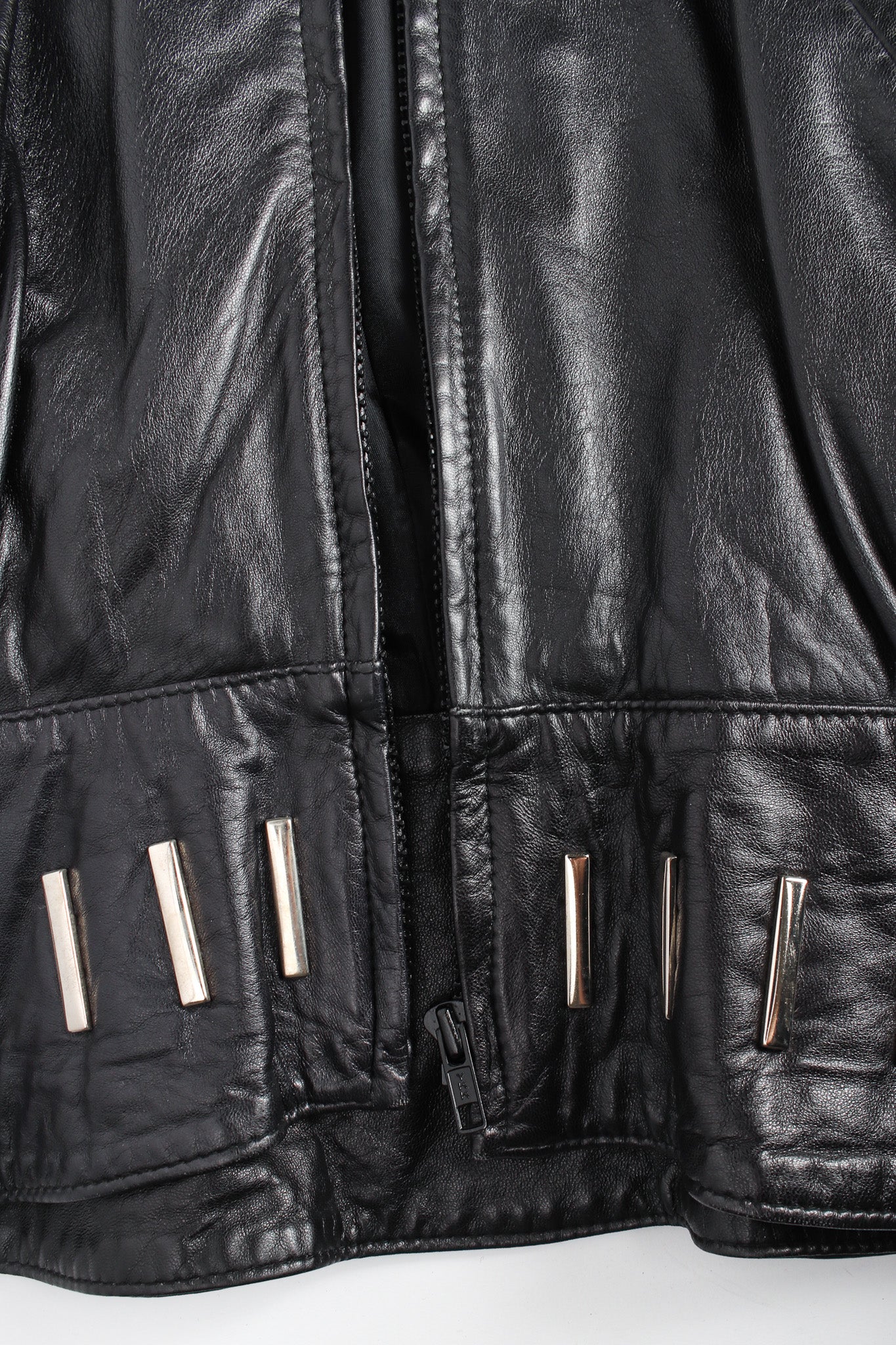 Vintage Begedor Studded Leather Jacket zipper/hem @ Recess LA