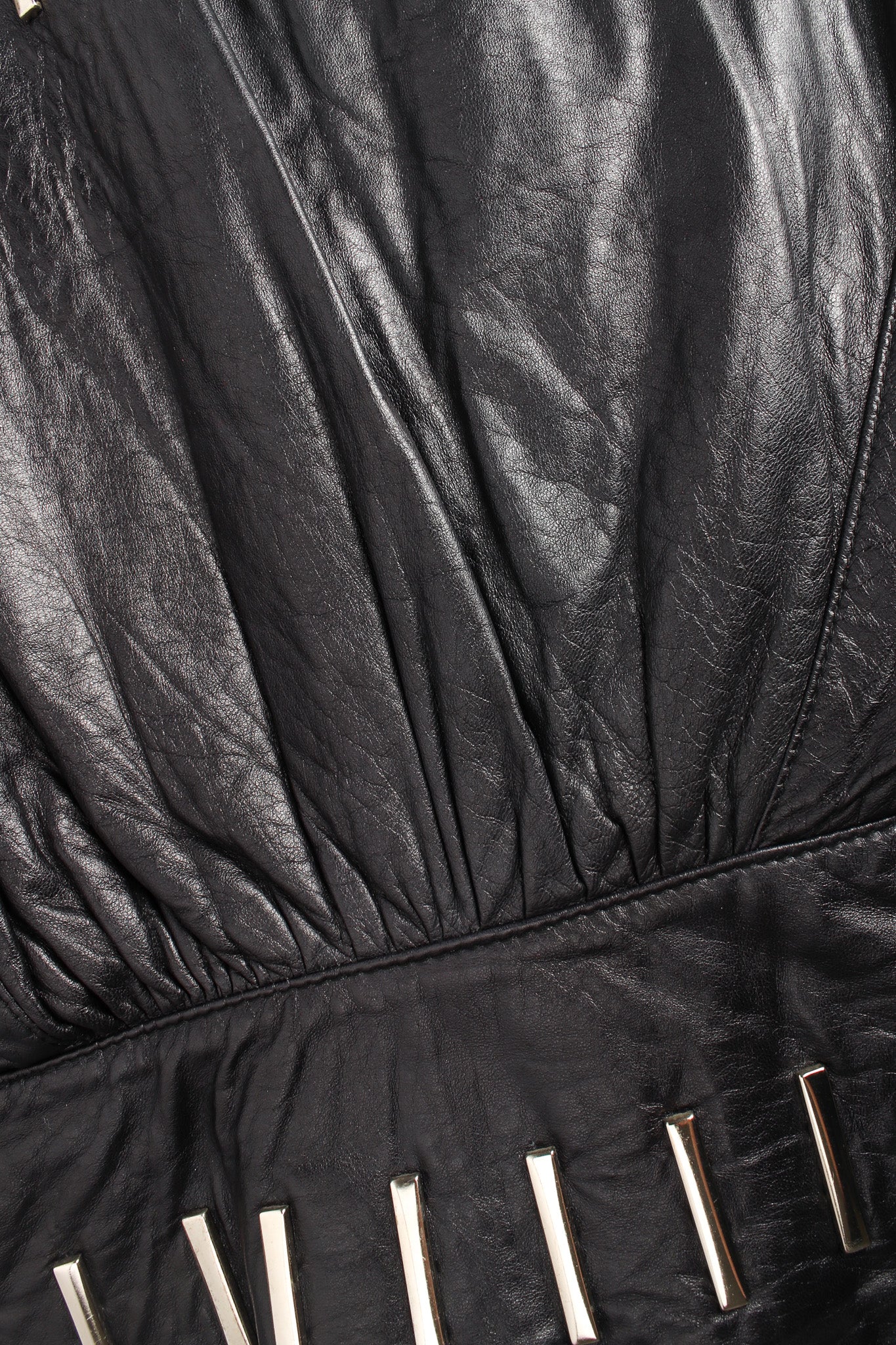 Vintage Begedor Studded Leather Jacket gathered hip band @ Recess LA