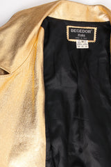 Vintage Begedor Metallic Leather Jacket lapel/lining @ Recess LA