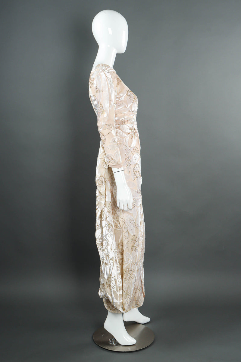 Vintage Belle Dame Draped Tulip Leaf Dress mannequin side  @ Recess LA