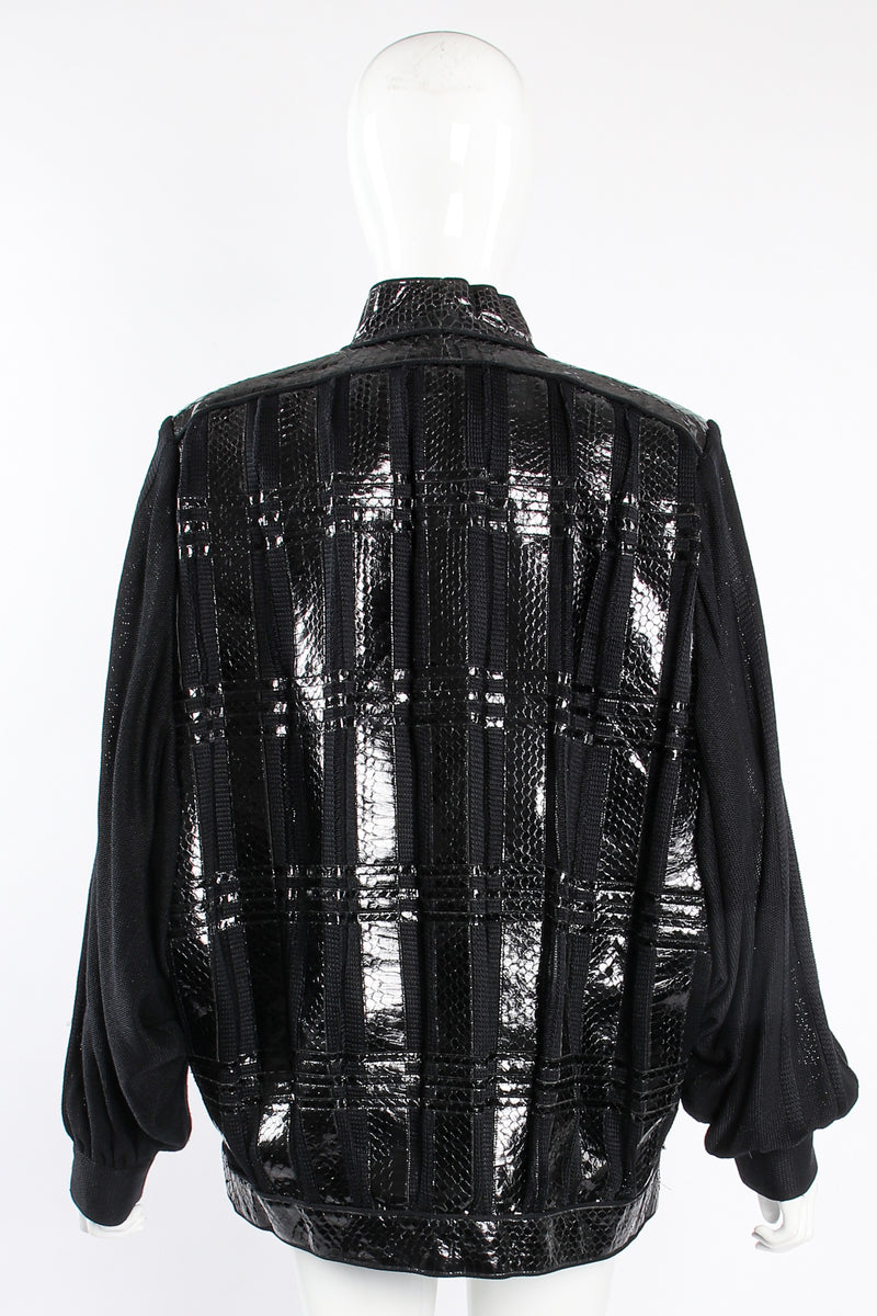 Vintage Beltrami Sheer Plaid Snake Batwing Jacket on Mannequin back at Recess Los Angeles