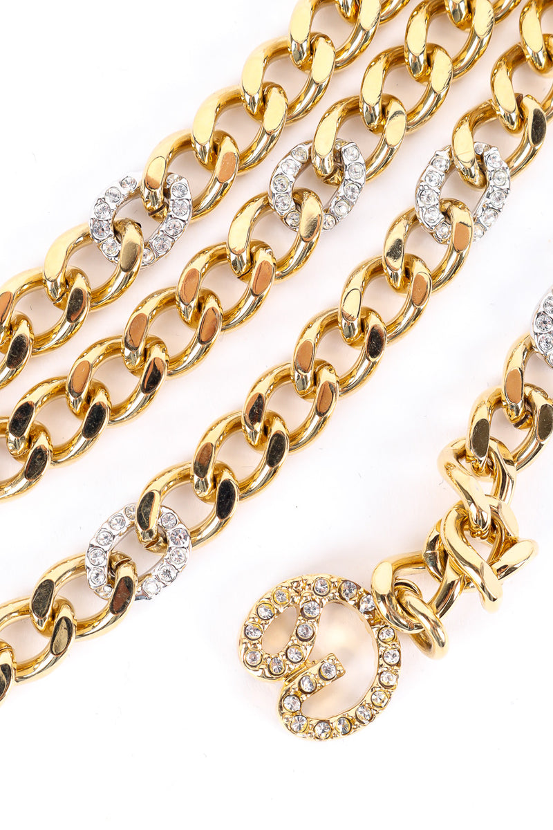 Vintage St. John draped chain belt rhinestone details @recessla