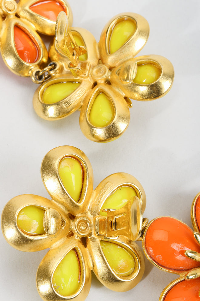 Vintage Ben Amun Double Daisy Drop Earringsback at Recess Los Angeles