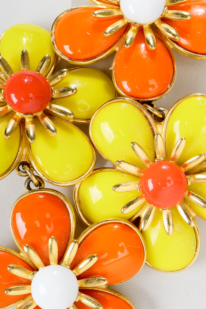 Vintage Ben Amun Double Daisy Drop Earring detail at Recess Los Angeles