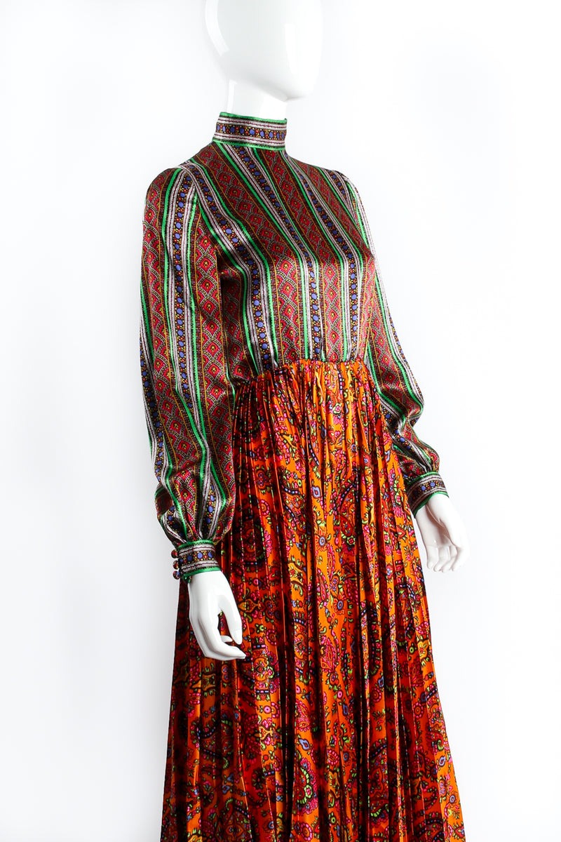 Vintage Bendel's Studio Wide Leg Paisley Silk Jumpsuit on Mannequin crop at Recess Los Angeles