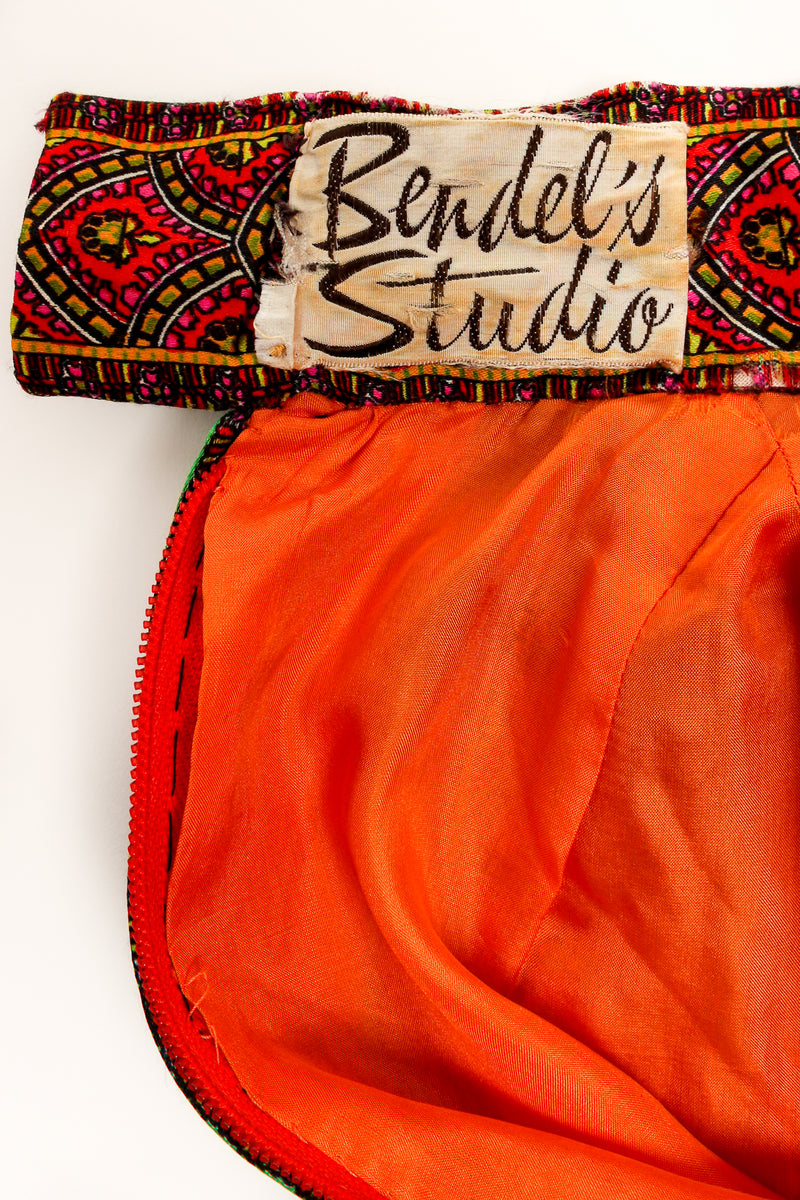 Vintage Bendel's Studio Wide Leg Paisley Silk Jumpsuit label at Recess Los Angeles