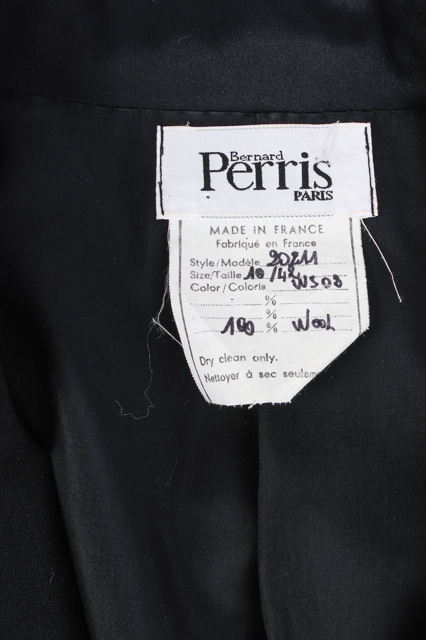 Vintage Bernard Perris Fringe Sleeve Drape Dress label @ Recess LA