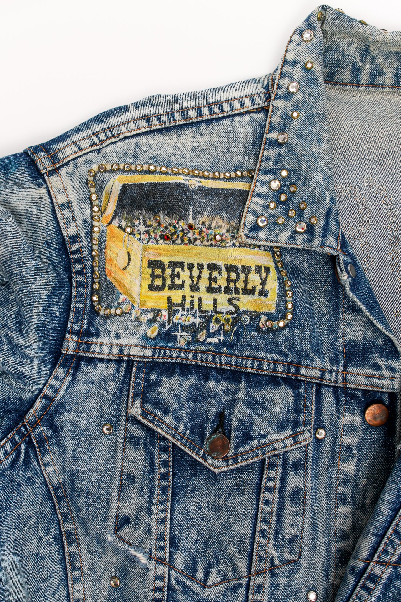Vintage Embellished Beverly Hills Jean Jacket jewel box at Recess Los Angeles