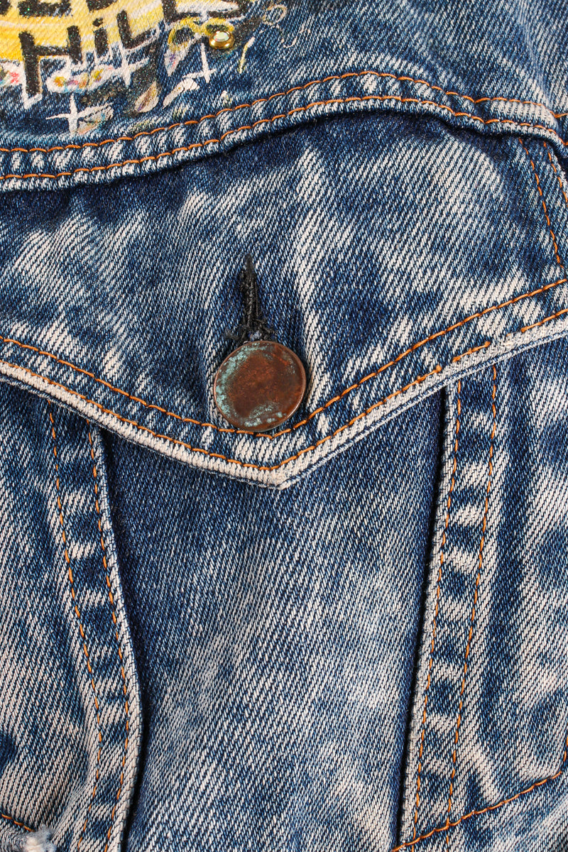 Vintage Embellished Beverly Hills Jean Jacket flap pocket at Recess Los Angeles