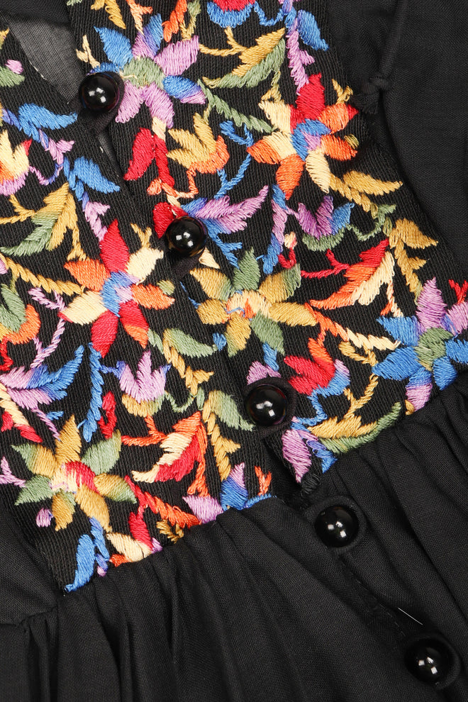 Recess Los Angeles Vintage Beverly Paige Sheer Embroidered Peasant Dress