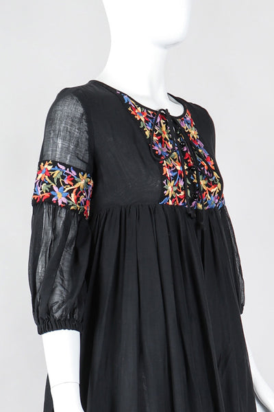 Vintage Beverly Paige Sheer Embroidered Peasant Dress – Recess
