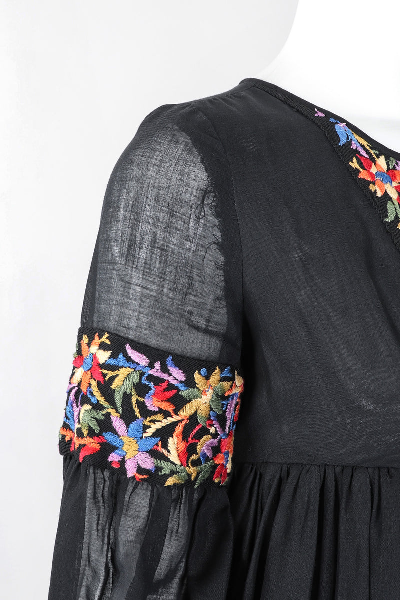 Vintage Beverly Paige Sheer Embroidered Peasant Dress Recess Vintage Beverly Paige Sheer Embroidered Peasant Dress Recess