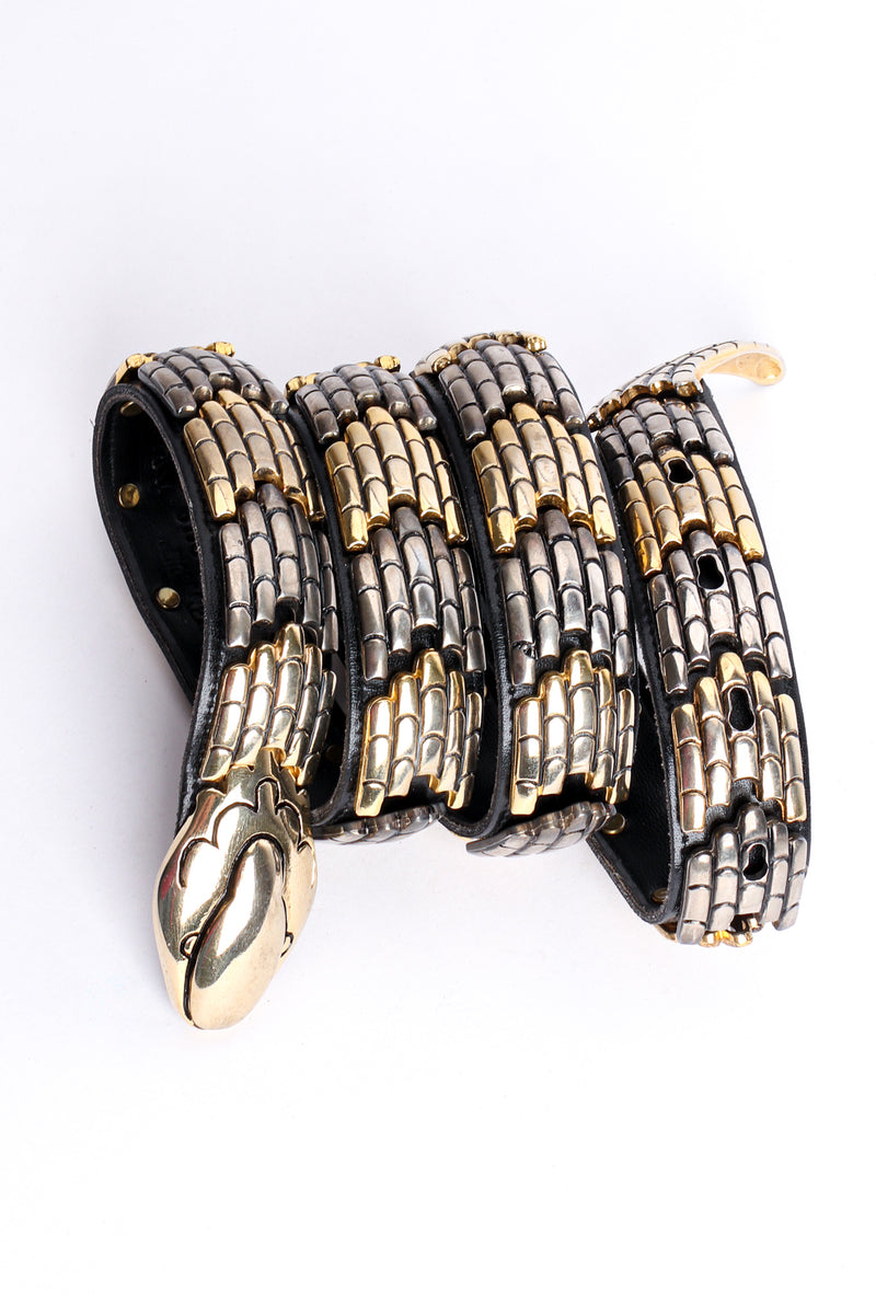 Vintage Bijoux Medici J. Blumenthal Mixed Metal Leather Snake Belt coil at Recess Los Angeles
