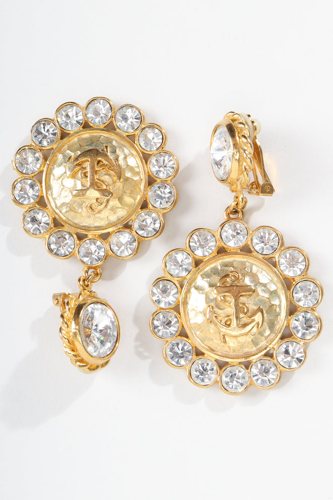 Vintage Bijoux Designs Gold Anchor Earrings at Recess LA
