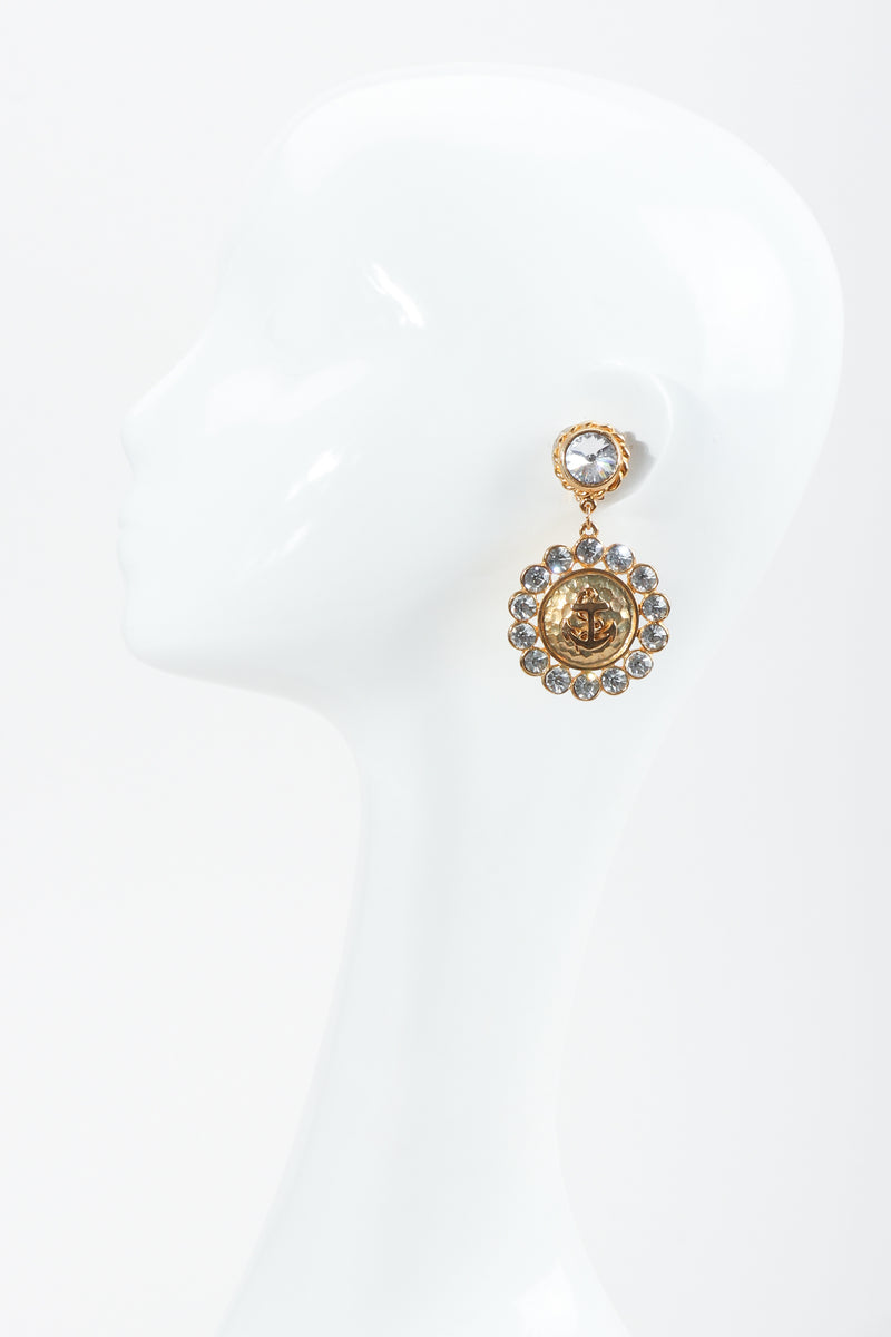 Vintage Bijoux Designs Gold Anchor Earrings at Recess LA