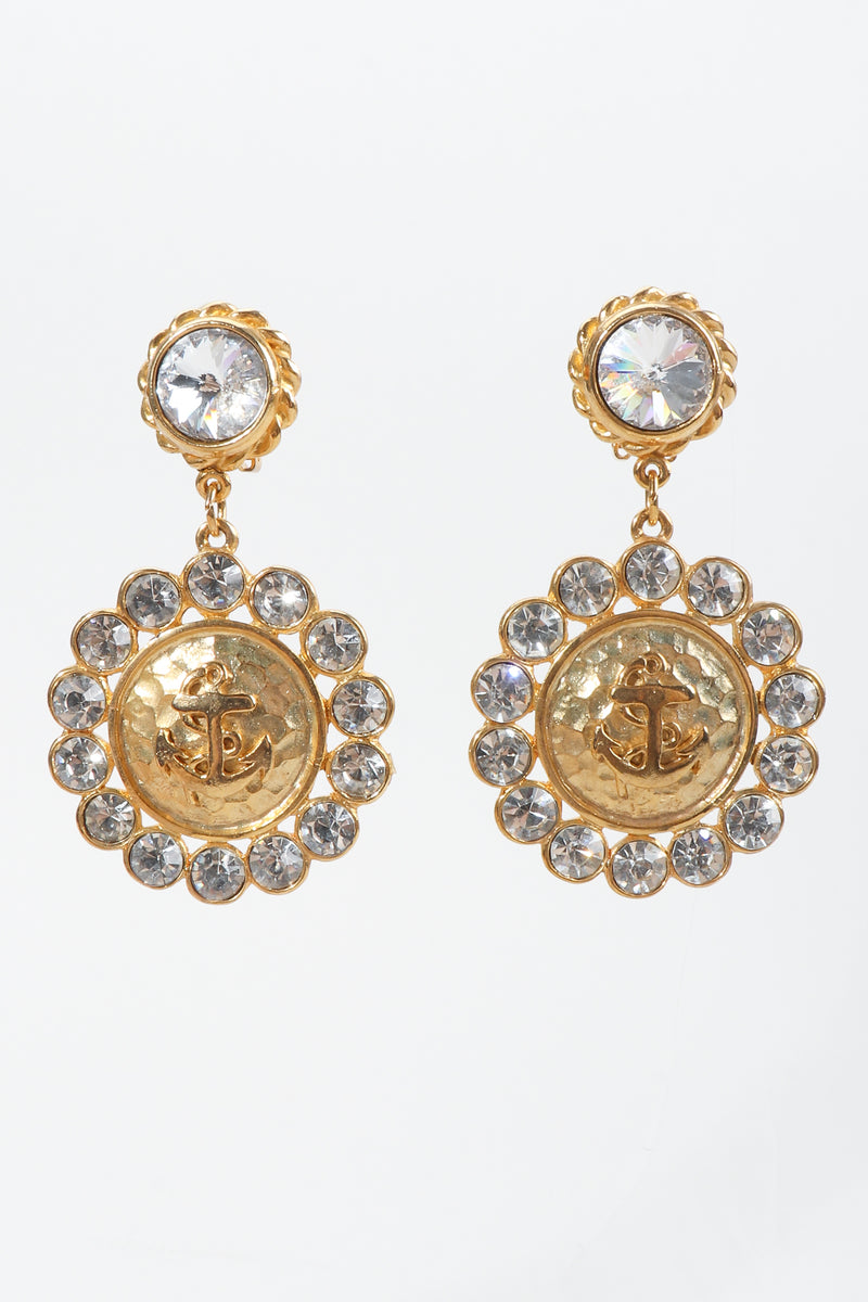 Vintage Bijoux Designs Gold Anchor Earrings at Recess LA