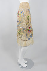 Bill Blass Embellished Chantilly Lace Garden Skirt