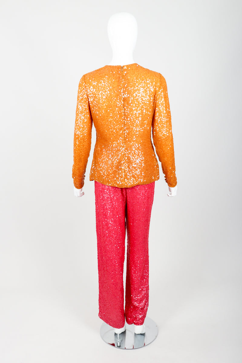 Vintage Bill Blass Sequin Sundae Top & Pant Set on Mannequin Back at Recess Los Angeles