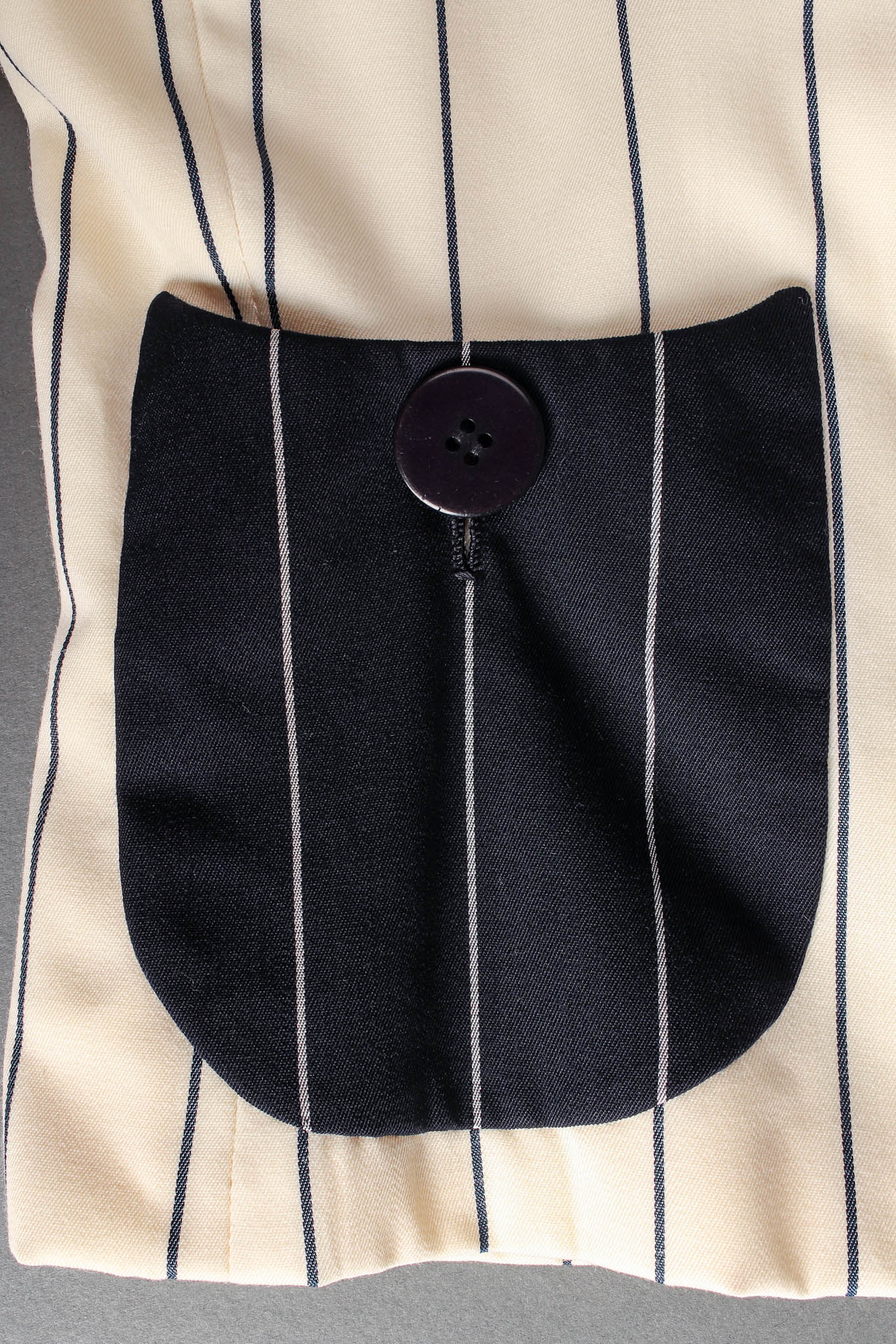 Vintage Bill Blass Contrast Stripe Jacket & Dress Set patch pockets @ Recess LA