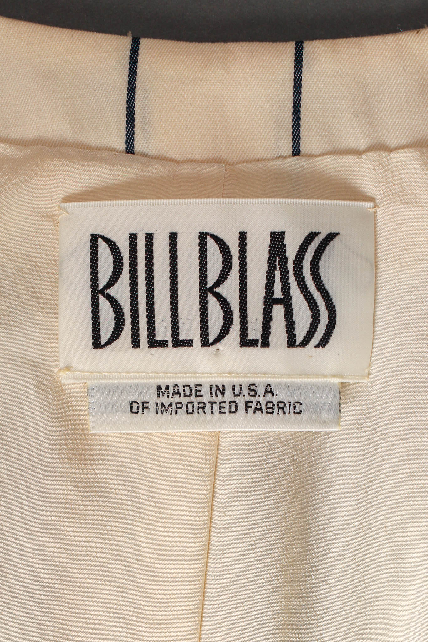 Vintage Bill Blass Contrast Stripe Jacket & Dress Set jacket tag @ Recess LA