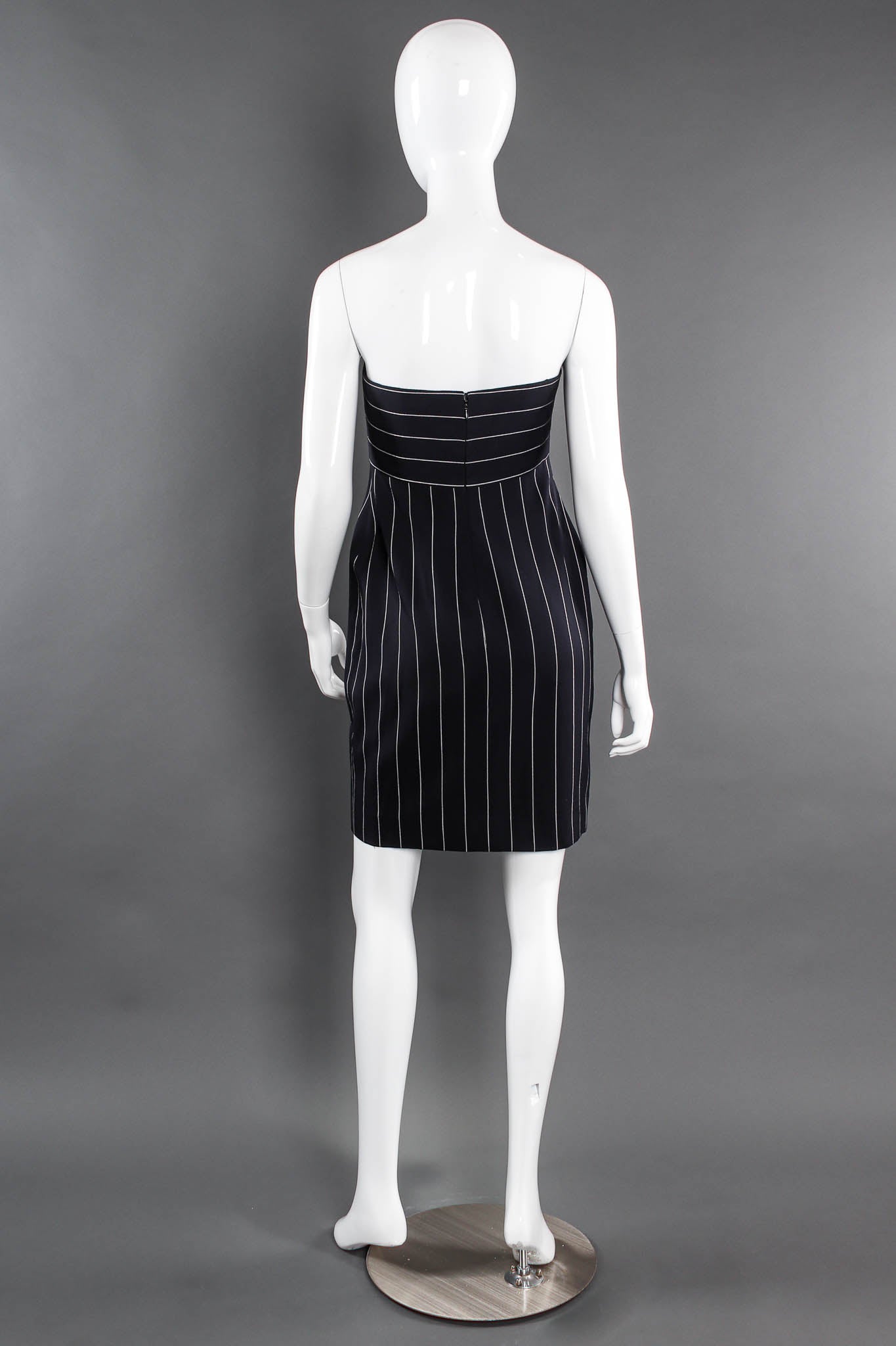 Vintage Bill Blass Contrast Stripe Jacket & Dress Set mannequin back dress @ Recess LA