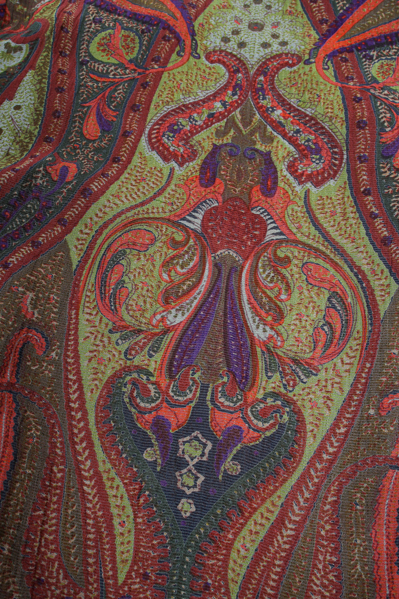 Vintage Bill Blass Paisley Draped Wrap Blouse fabric pattern at Recess Los Angeles