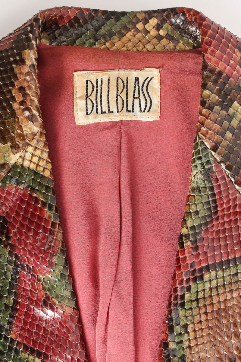 Vintage Bill Blass Ombré Python Leather Blazer tag discolored @ Recess Los Angeles