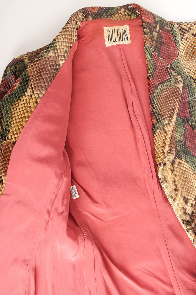 Vintage Bill Blass Ombré Snakeskin Blazer flat lining @ Recess Los Angeles