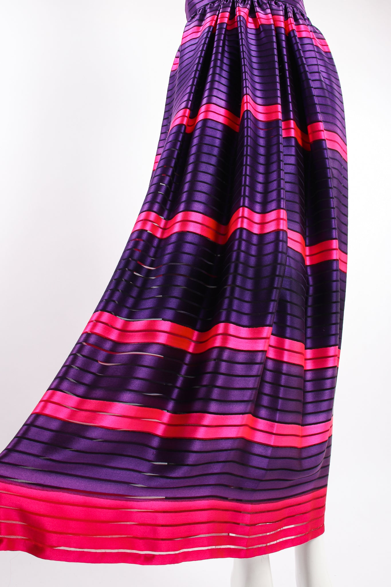 Vintage Bill Blass Sheer Stripe Silk Skirt on Mannequin flow at Recess Los Angeles