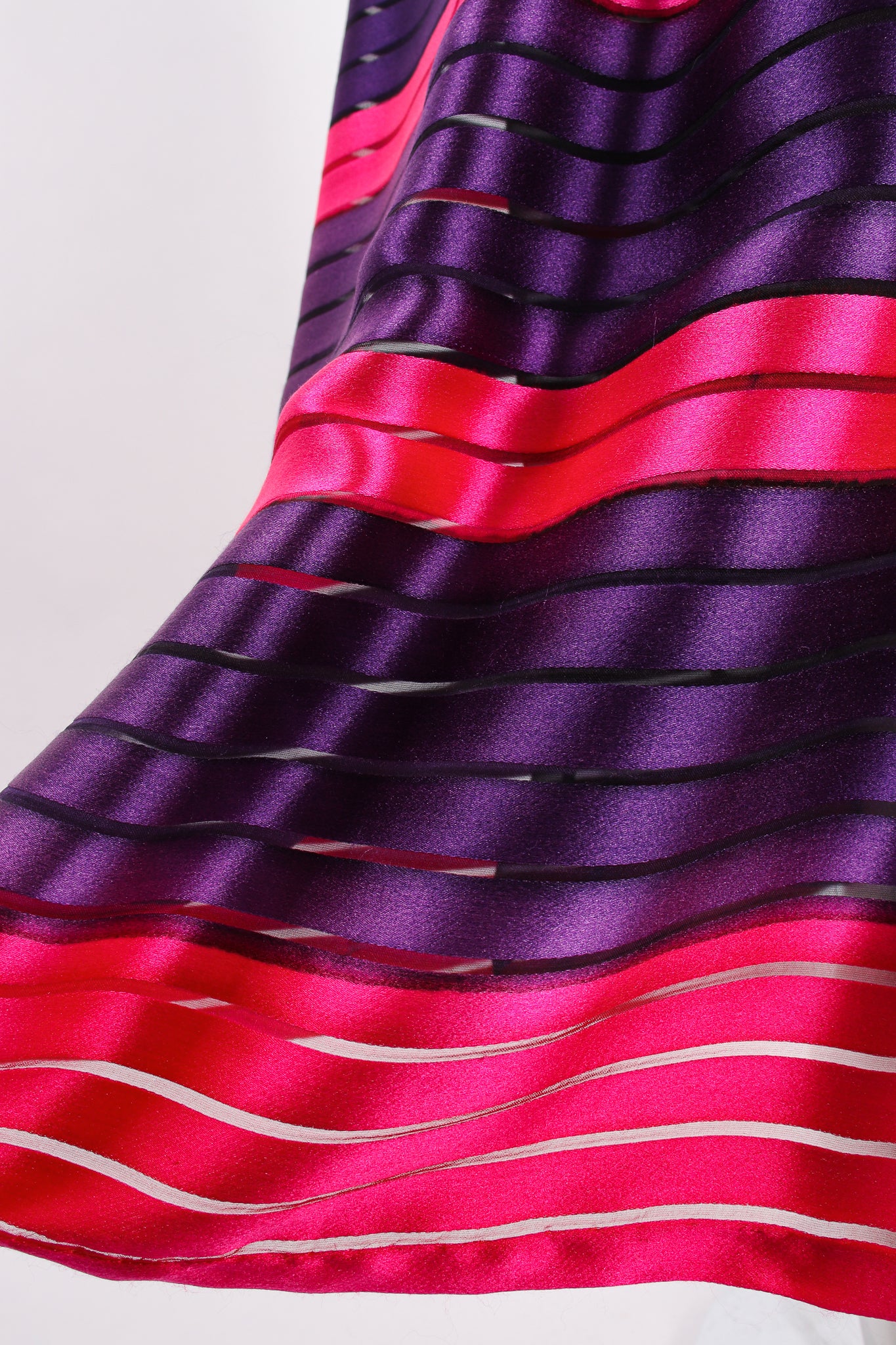 Vintage Bill Blass Sheer Stripe Silk Skirt on Mannequin fabric detail at Recess Los Angeles