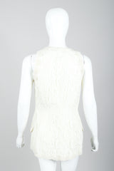 Vintage Bill Blass Lace Tuxedo Vest Bridal on Mannequin back at Recess LA