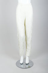 Vintage Bill Blass Lace Tuxedo Pant Suit Bridal on Mannequin front at Recess LA