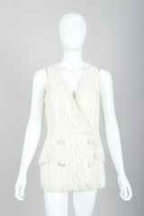 Vintage Bill Blass Lace Tuxedo Vest Bridal on Mannequin front at Recess LA