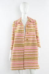 Vintage Bill Marre Woven Stripe Print Peacoat mannequin front unbuttoned @ Recess Los Angeles