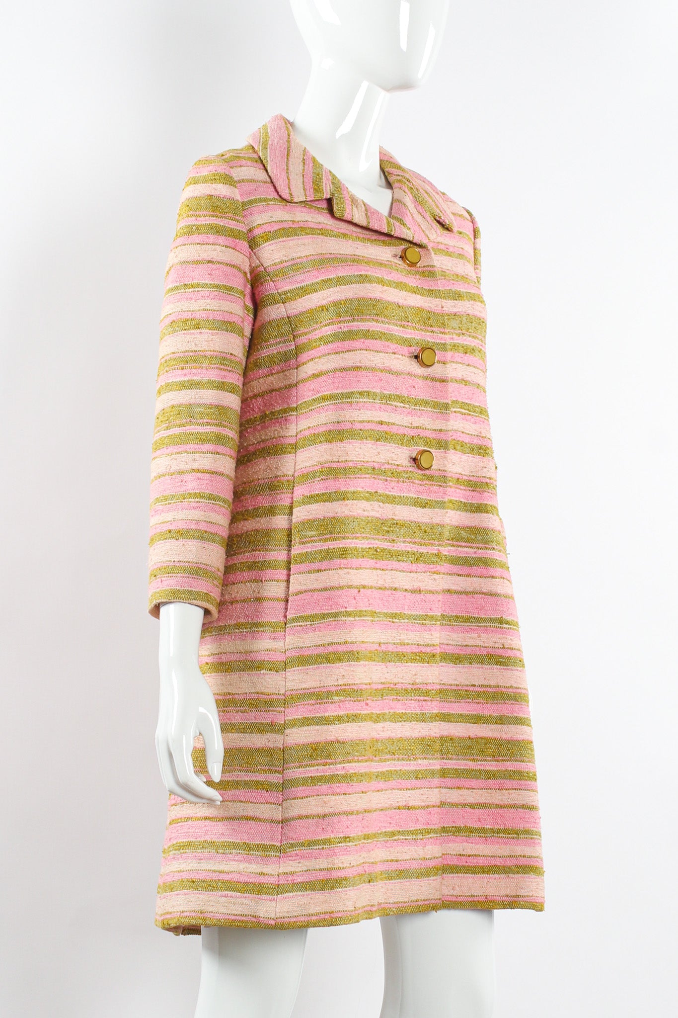 Vintage Bill Marre Woven Stripe Print Peacoat mannequin angle @ Recess Los Angeles