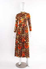 Vintage Bill Shedleski Abstract Geo Print Dress mannequin front @ Recess LA