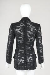 Recess Designer Consignment Vintage Bill Blass Sheer Lace Tuxedo Jacket II Los Angeles Resale