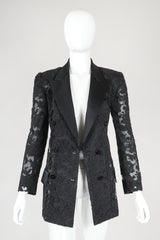 Recess Designer Consignment Vintage Bill Blass Sheer Lace Tuxedo Jacket II Los Angeles Resale