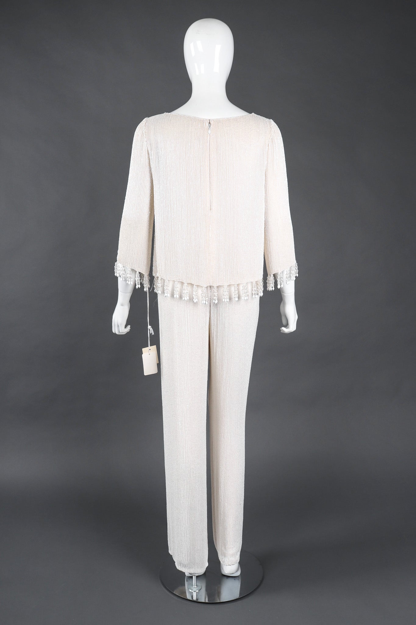 Recess Los Angeles Vintage Bill Blass Beaded Silk Top & Pant Bridal Wedding Set