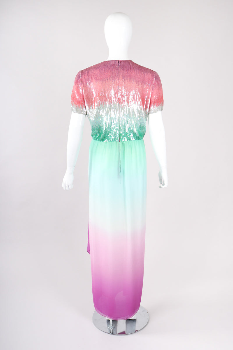 Recess Los Angeles Vintage Bill Blass Scared Lotus Sequin Ombre Dress