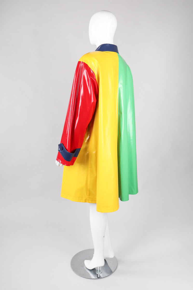 Recess Los Angeles Vintage Bill Blass Rainbow Cross Colors Colorblock Glossy Swing Rain Coat