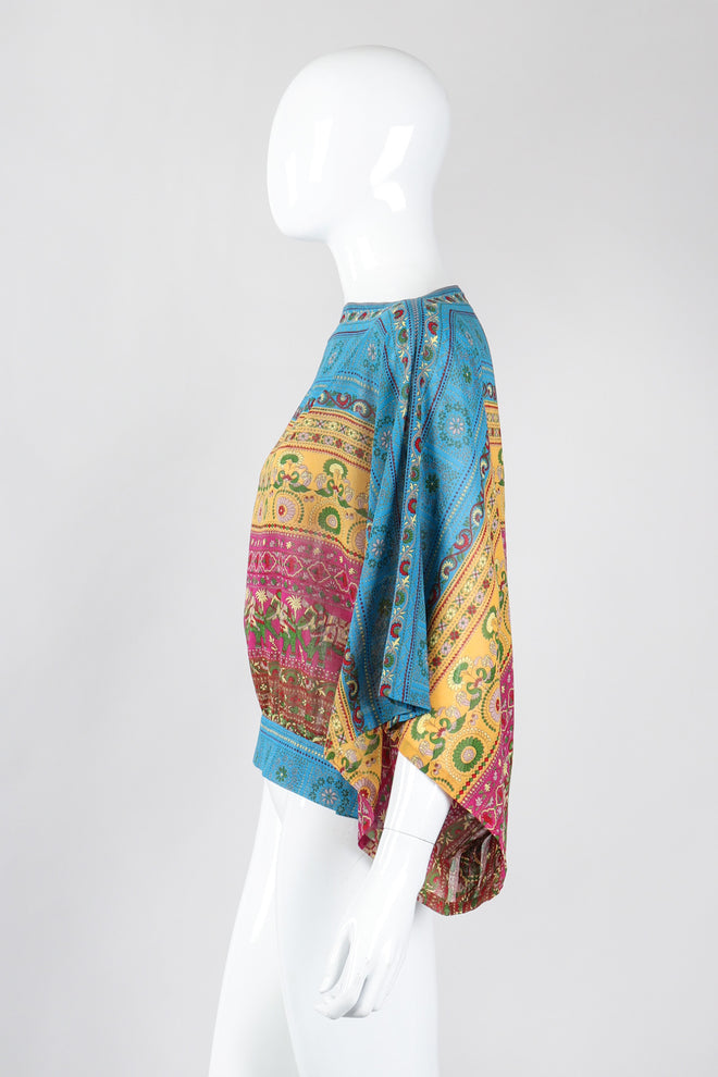 Recess Los Angeles Vintage Bill Haire Friedricks Sport Kimono Sleeve Indian Elephant Bateau Top