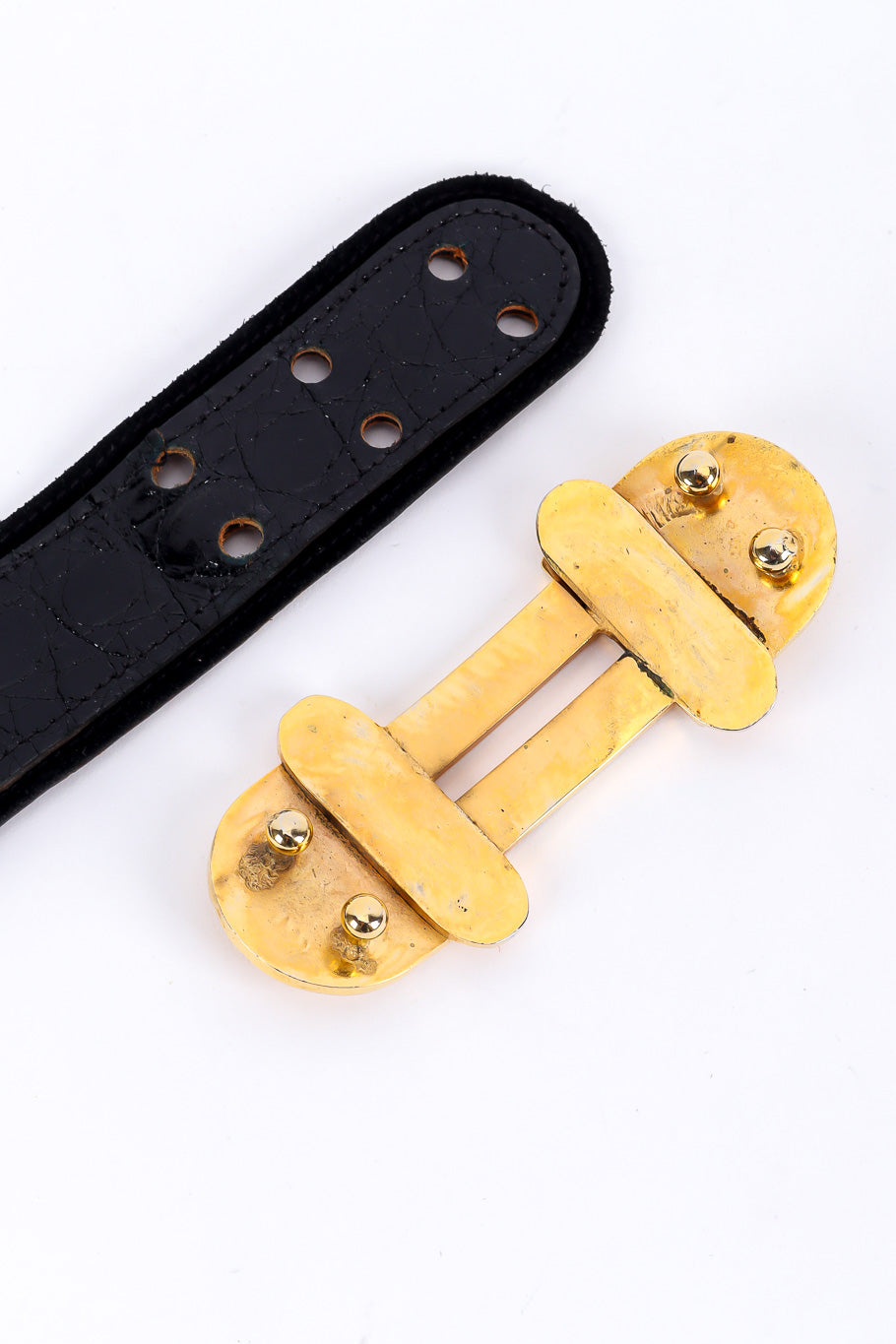 leather gold hinge belt by Alexandre Savin Paris inside of buckle @recessla