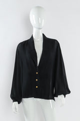 Vintage Chanel Pleated Sheer Silk Blouse mannequin front top  @ Recess LA