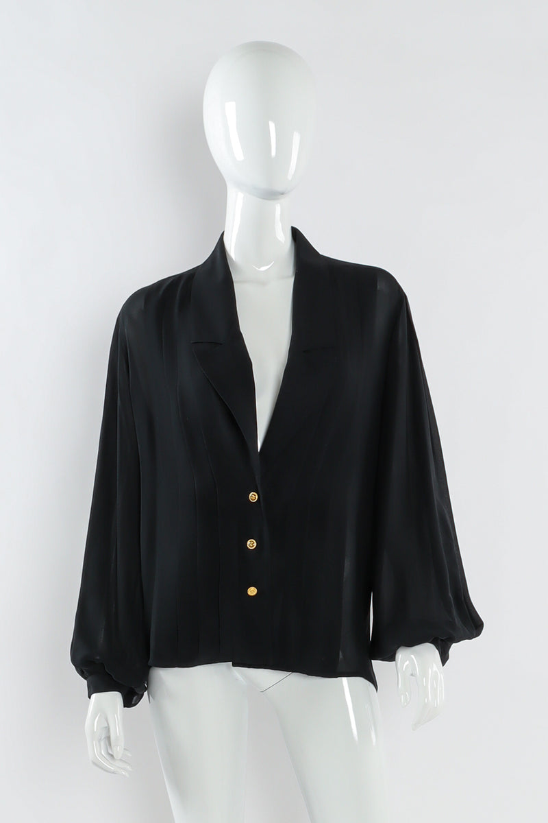 Chanel Black Long Sleeve Blouse Pearl Embellished Button Detail - Size FR50  ○ Labellov ○ Buy and Sell Authentic Luxury