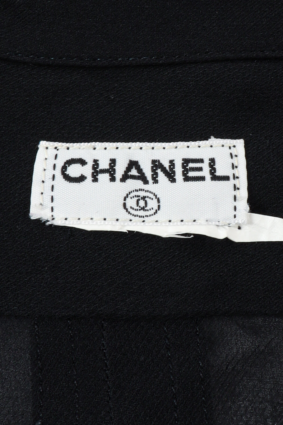 Vintage Chanel Pleated Sheer Silk Blouse tag @ Recess LA
