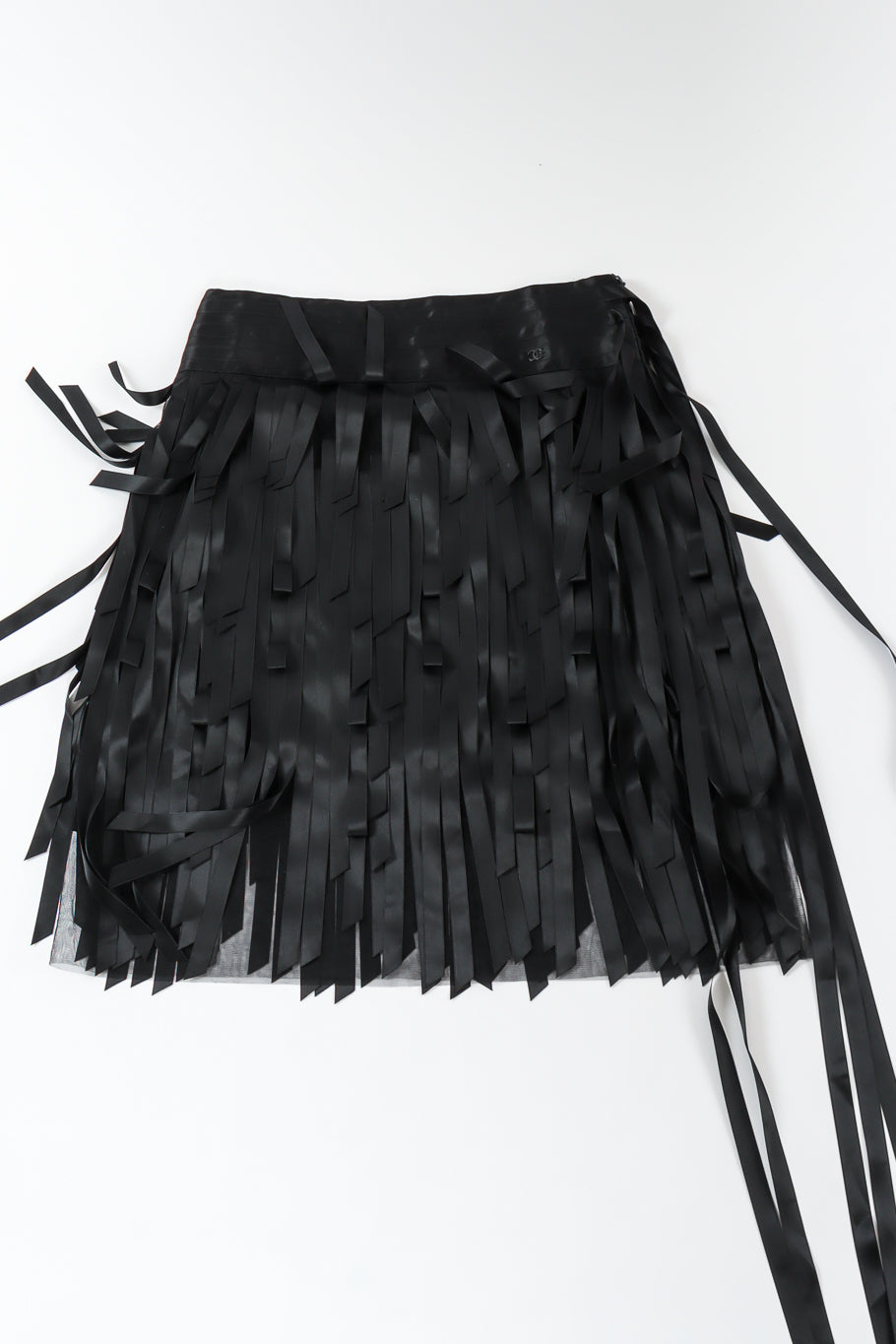 Vintage Chanel 2005A Ribbon Car Wash Silk Skirt skirt flat close @ Recess LA